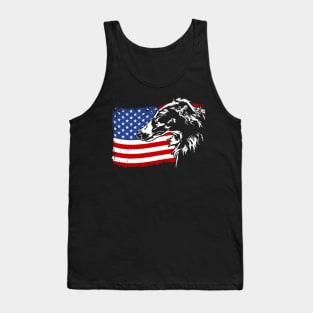 Borzoi Mom Dad American Flag patriotic dog Tank Top